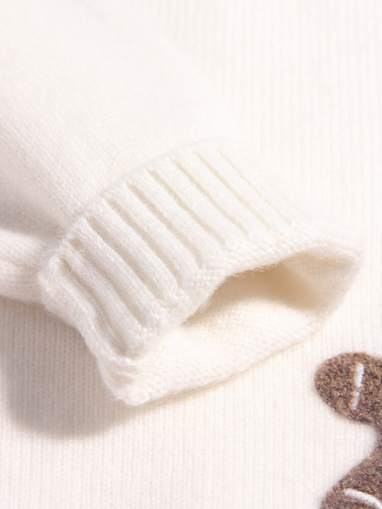 Kids White Cashmere Christmas Holiday Pullover Sweater